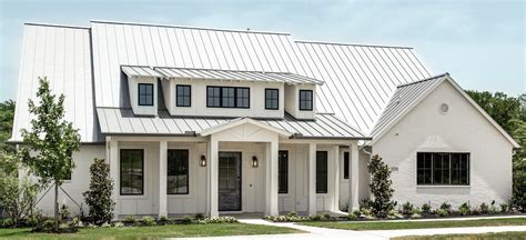 white house metal roof 1 story|metal roof house color combinations.